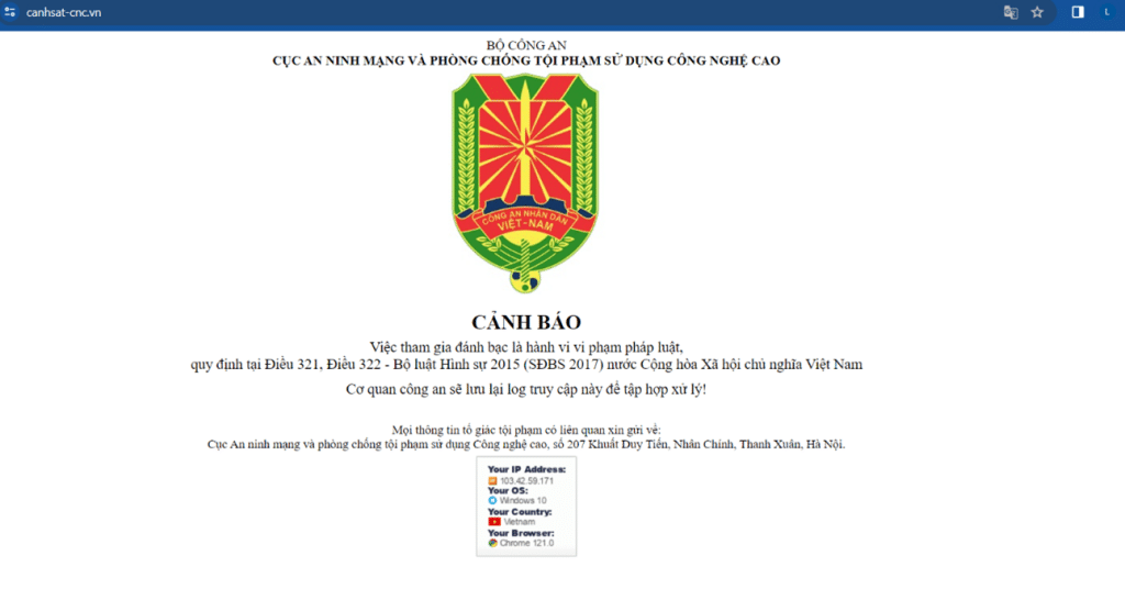 Chính phủ Việt Nam chặn trang web của 8xbet.